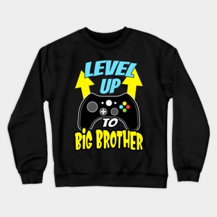 Level-Up To Big Brother Siblings Gamer Boys Gift Crewneck Sweatshirt